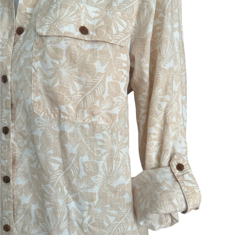 Lands’ End | 100% Linen Button-down Sz M EUC - Picture 3 of 14